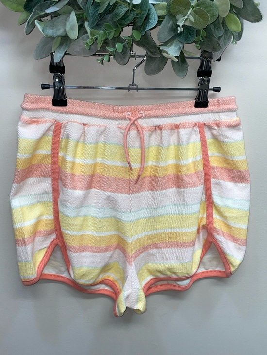 Haute Hippe French Terry Striped Long Sleeve Cropped Top Shorts Lounge Set M - Picture 3 of 15